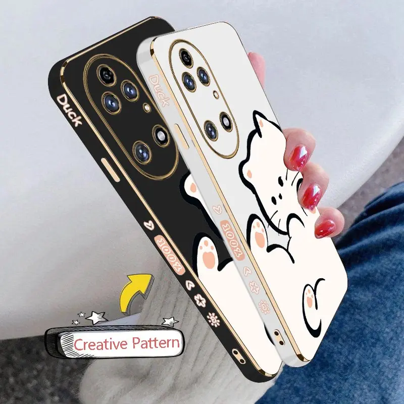 Роскошный чехол для телефона White Cloud Cat Huawei P50Pro P50 P30 P40Pro P40 P40Lite P30Lite P20 Mate 50 40 Nova 11 10SE