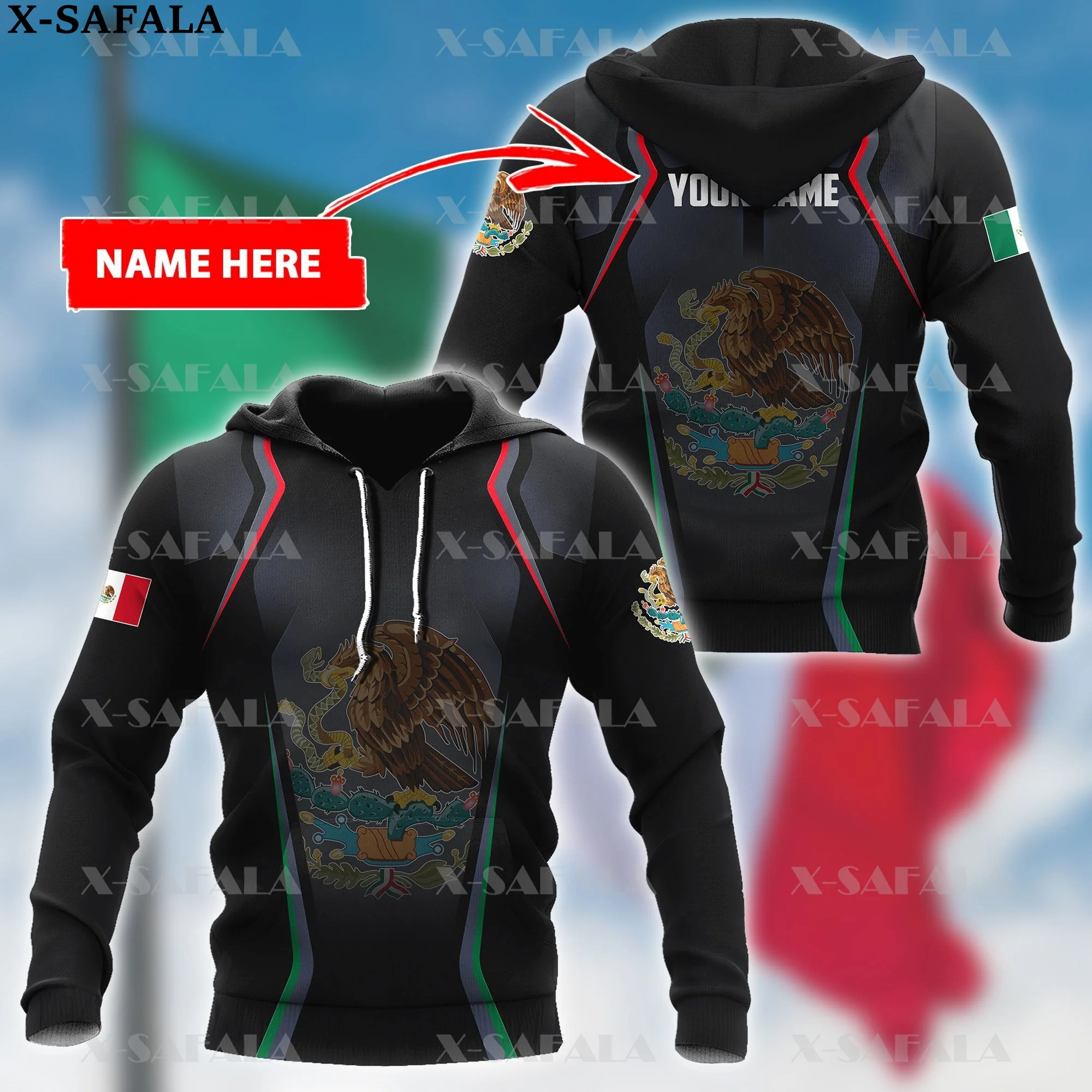 

Custom Name Aztec Mexican Skull New Mexico Eagle 3D Printe Hoodie Man Female Zipper Pullover Sweatshirt Hooded Jersey-11