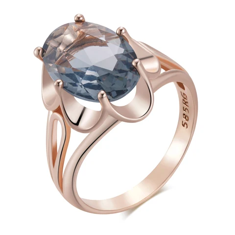 Kinel Овальные кольца из розового золота с цирконами