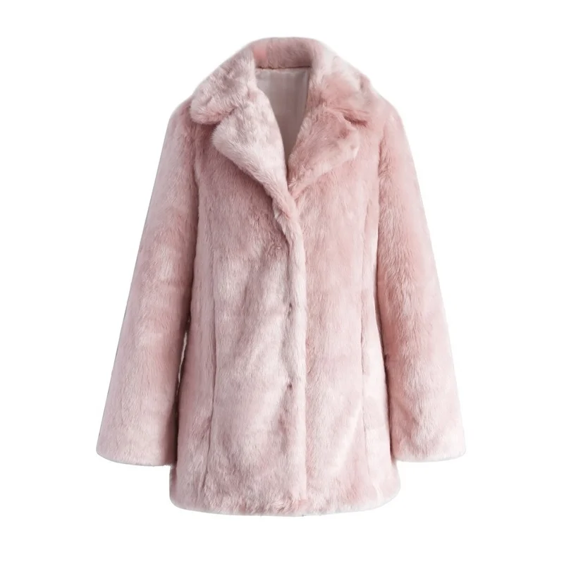 

Fur-like Suit Winter Jacket Women Faux Fur Long Faux Fur Coat for Women