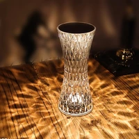 led diamond table lamp touch sensor small waist crystal decoration light for bar bedroom bedside coffee desk night lighting gift