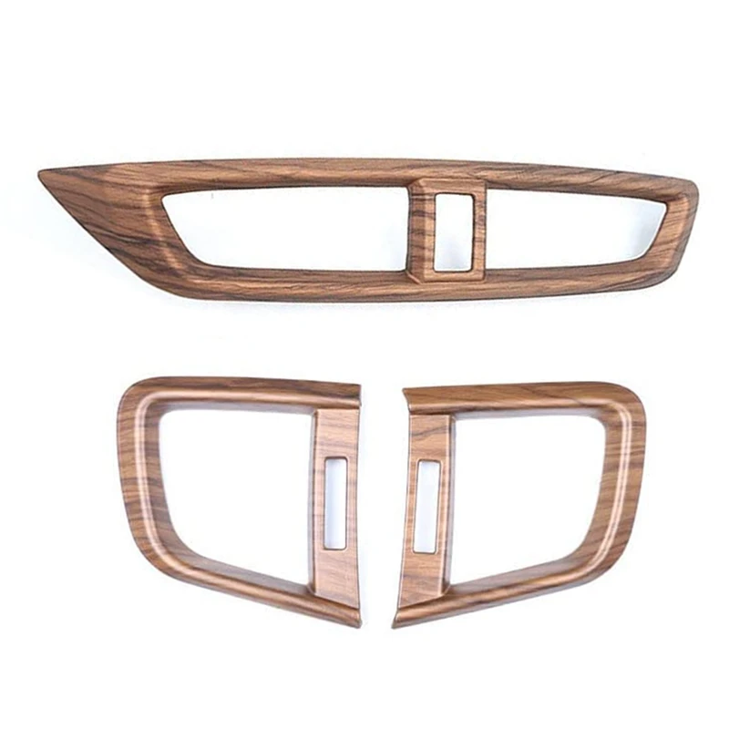 

3Pcs for Honda CRV 17 - 21 Peach Wood Style Side Air Vent Trim Central Consoles Wind Outlet Panel Dashboard Stickers