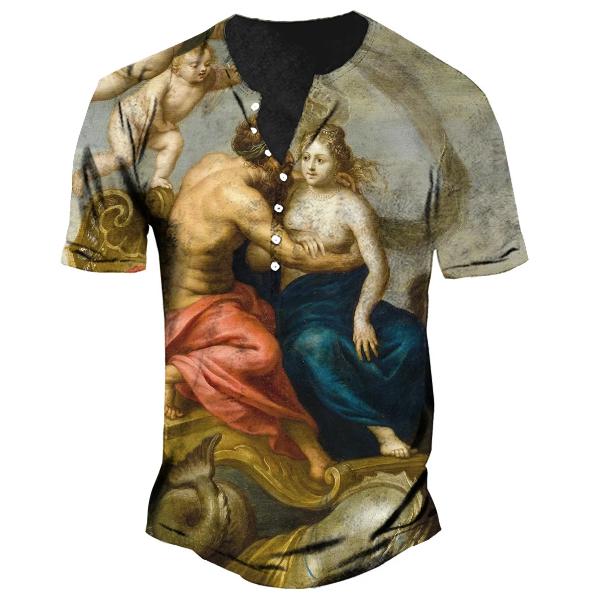 Мужские футболки в древнем греческом стиле Модные Винтажные Футболки с