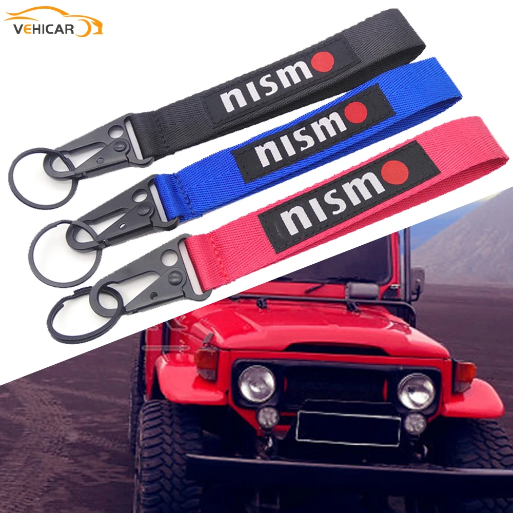 

Nismo Key Ring Strip Auto Keychain Trailer Belt Backpack Embroidery Nylon Key Holder For NISSAN Auto Accessories