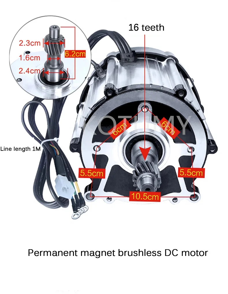 Высокоскоростной бесщеточный дифференциальный двигатель 48 в 60 72 1500 Вт 1800