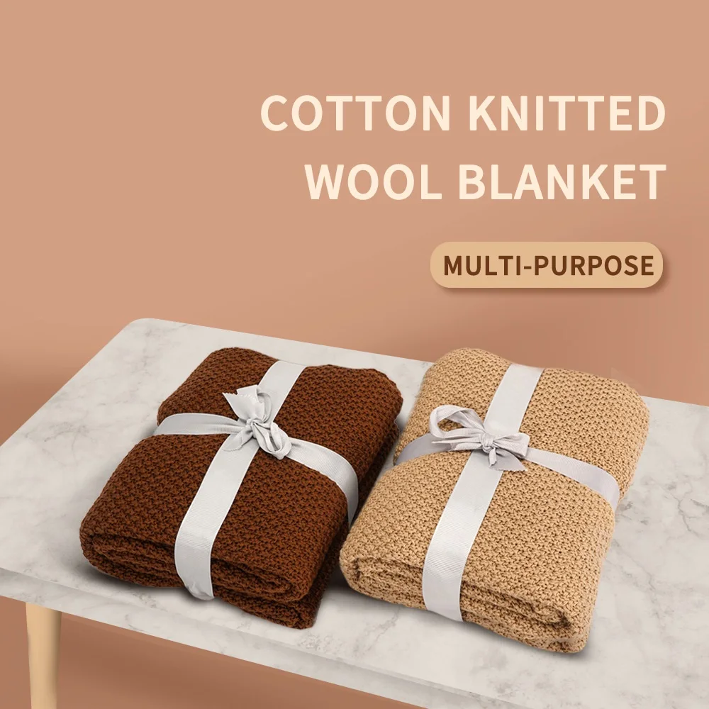 

Multi Function Natural and Comfortable Cotton Knitted Wool Blanket for Babies