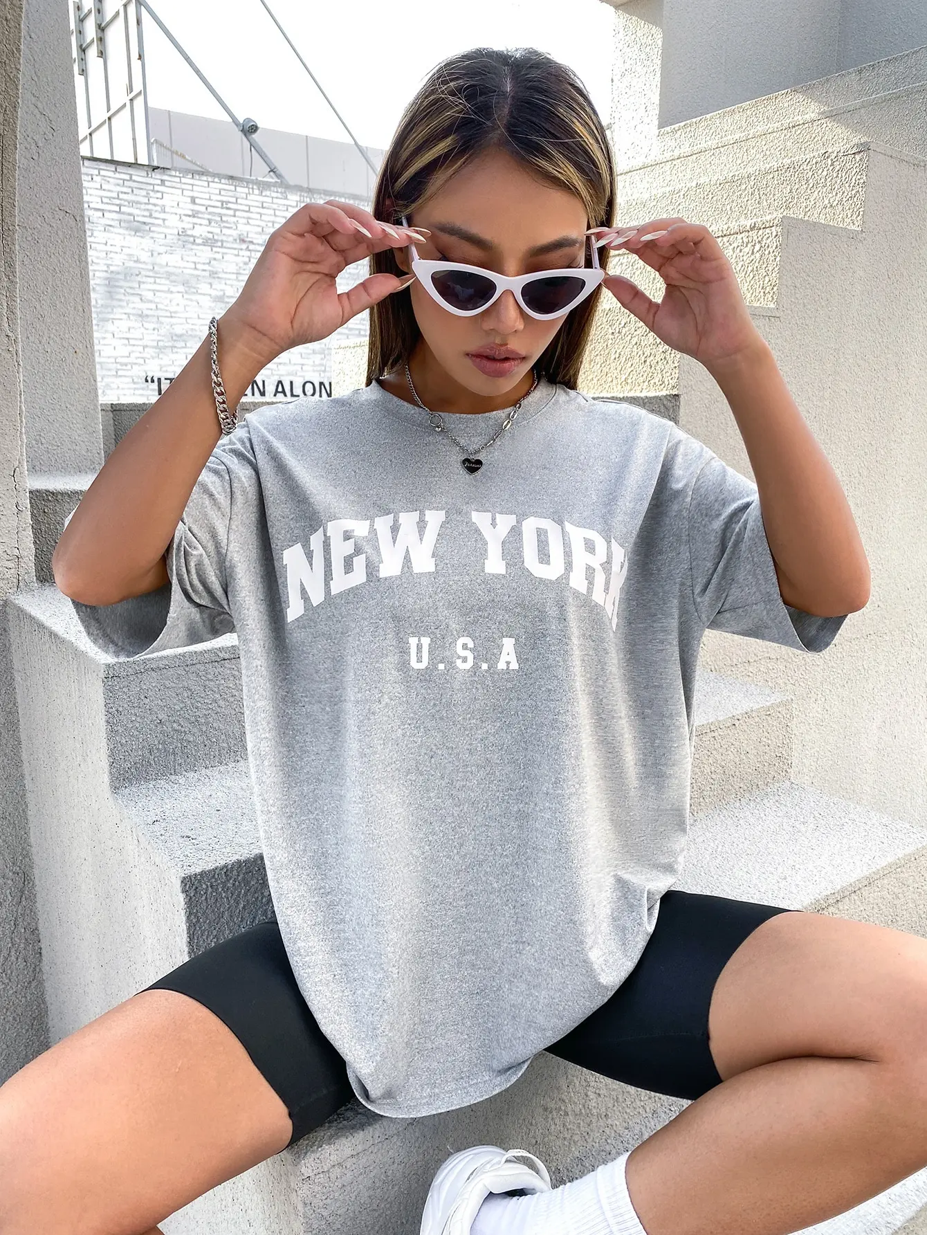 

USA New York Letter 100% Cotton Women T-Shirts Summer Casual Short Sleeve Loose Cotton Tshirt O-Neck Breathable tee Shirt Female