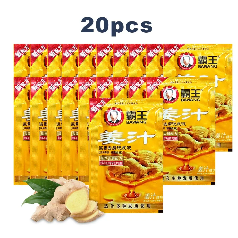 

20 X BAWANG professional anti-dandruff Hair Loss Treatment Growth Hair care Ginger Shampoo travel portable bag disposable 8ml/p