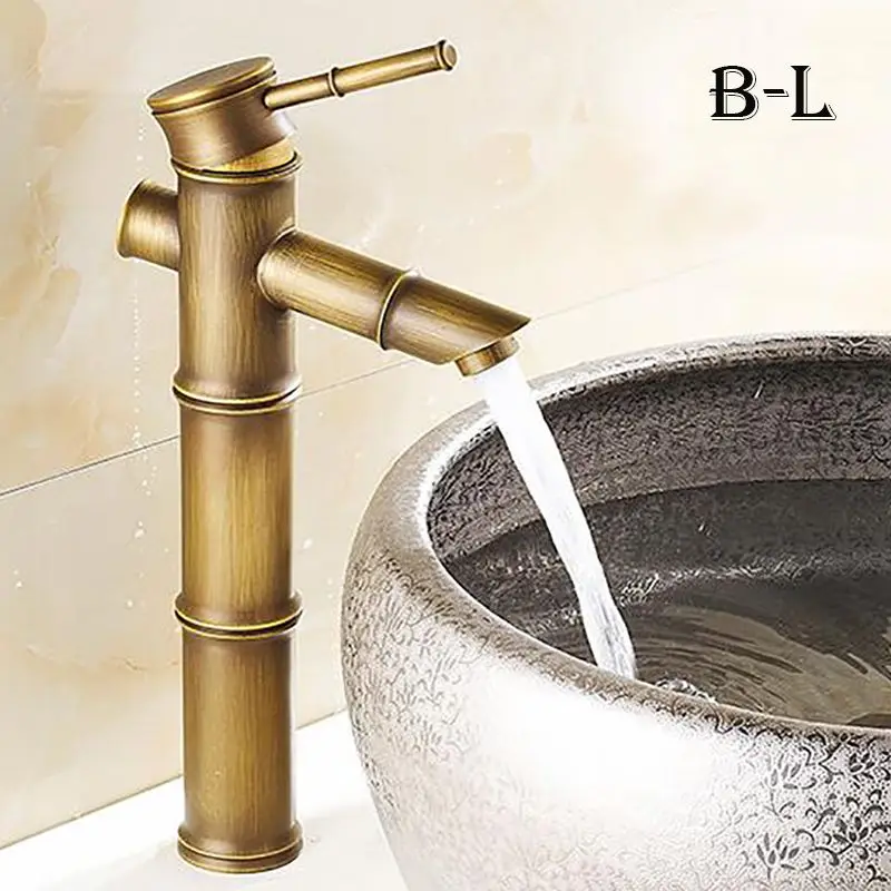 european antique bathroom faucet brass basin faucets tap tall bamboo hot cold water kitchen outdoor garden water taps grifos free global shipping