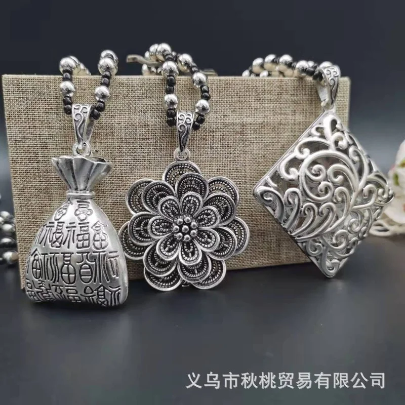 National style jewelry, Nova necklace, Miao silver sweater chain, fashion gift  necklace for women  long layered necklace