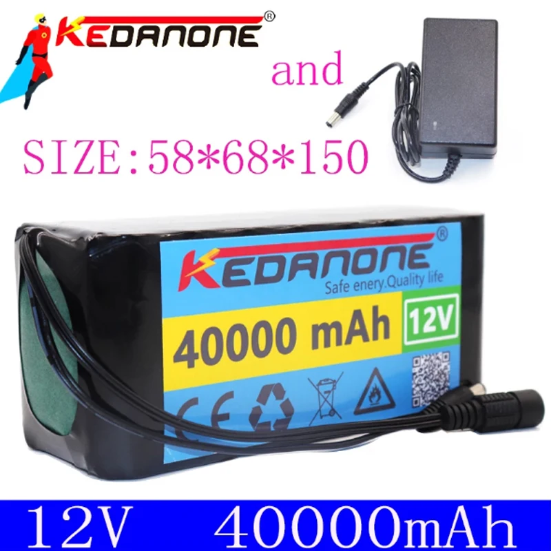 

Kedanone High Power Li-ion Battery 12V 40Ah 3S10P 12.6V 40000mAh For Inverter Xenon Lamp Solar Street Light For Car Inspection