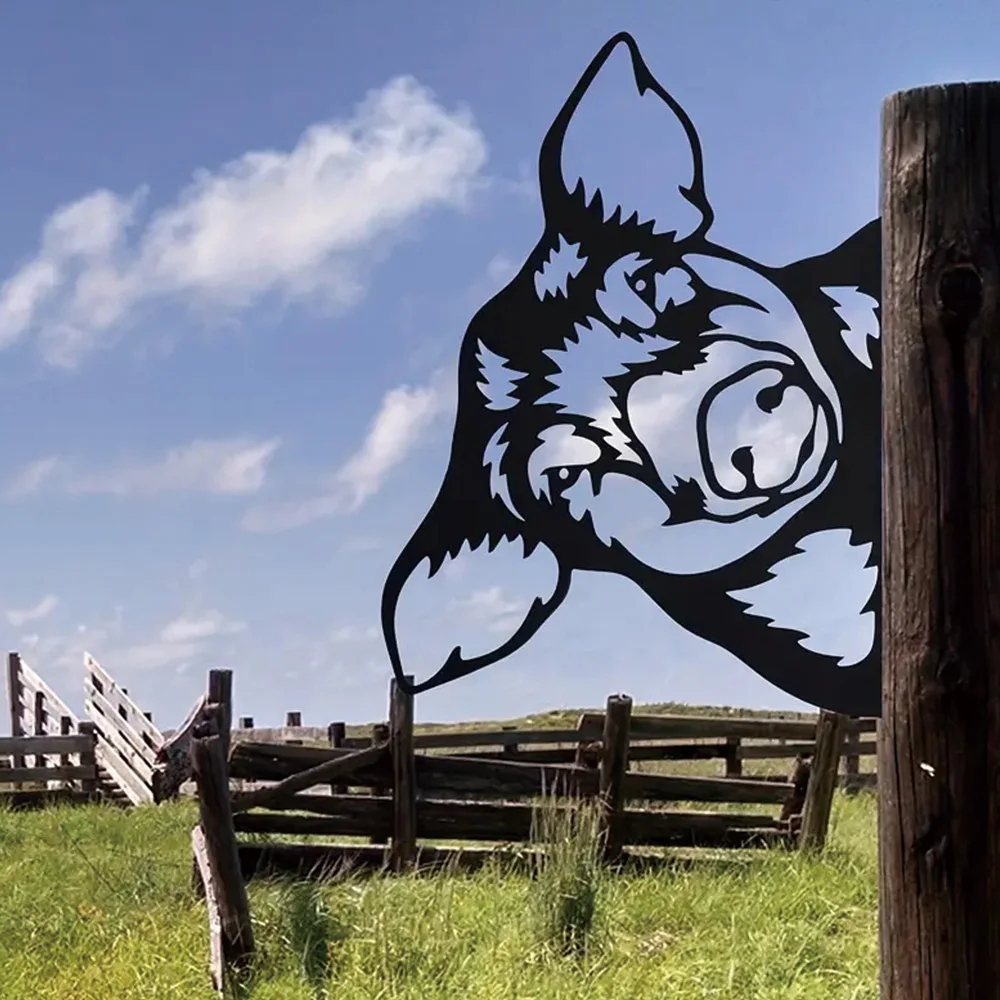 1 шт. настенный металлический декор в виде милой свиньи