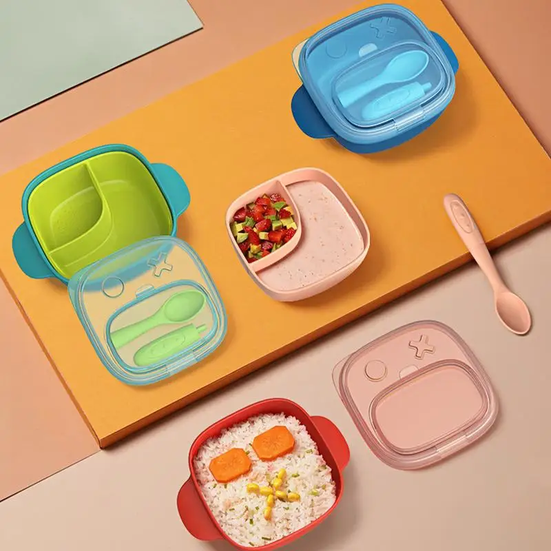 

Silicone Babies Bowls Babies Feeding Set With Feeding Bowl And Sealed Bowls Food-Grade Silicone Sealed Bowls With Lids And