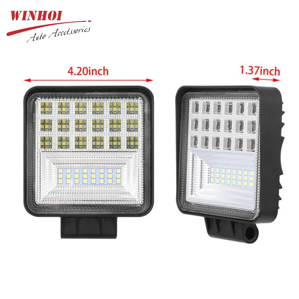 126 Вт светодиодный рабочий Точечный светильник яркий лучевой 4x4 для внедорожника