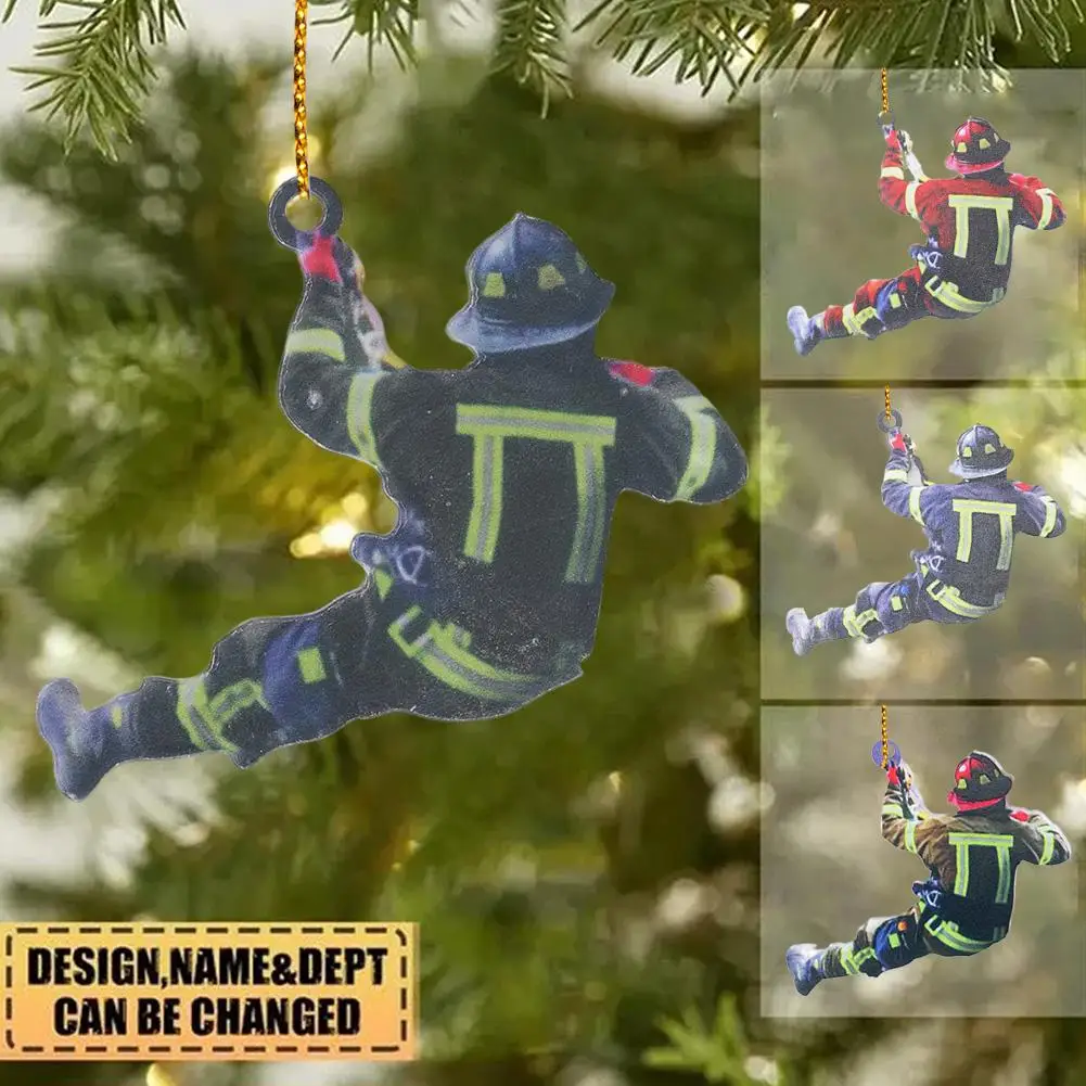 2D персонализированный подвесной Рождественский пожарный автомобиль огненный