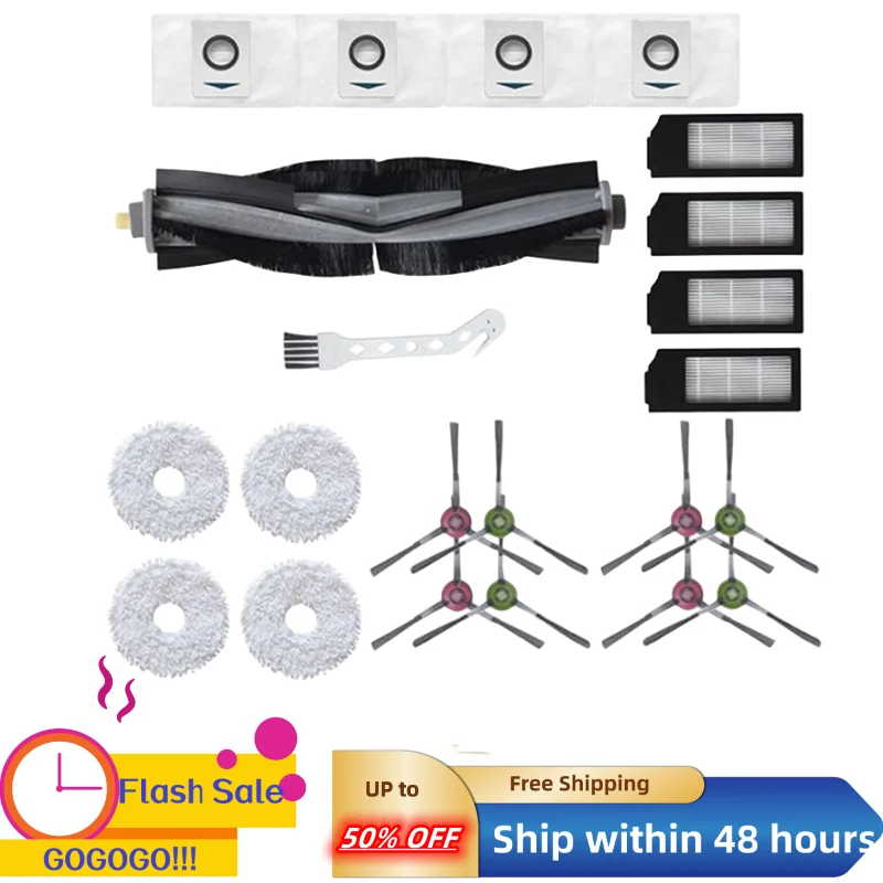 

Replacement Spare Parts Fit for Ecovacs Deebot X1 Omni/Turbo Vacuum Cleaner Accessory Kit