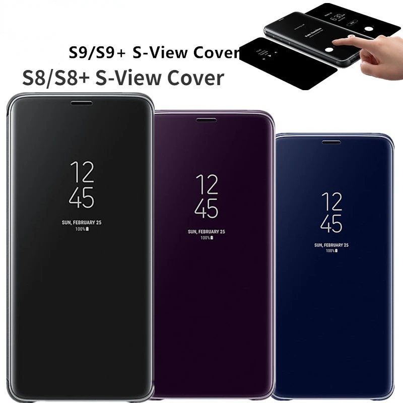 

Smart Clear View Case For Samsung S8 S9/S8+ S9+ S8 Plus S9 Plus Smart Cover Phone Case With Original Chip S-View LED