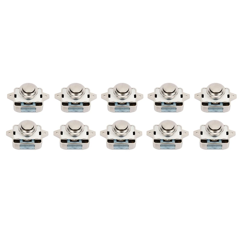 

10Pcs Camper Car Push Lock 26Mm Rv Caravan Boat Motor Home Cabinet Drawer Latch Button Locks For Furniture Hardware