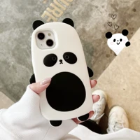 panda silicone case for iphone 13 pro max x xr xs 11 8 7 6 plus se 2020 12 pro max phone protective cover