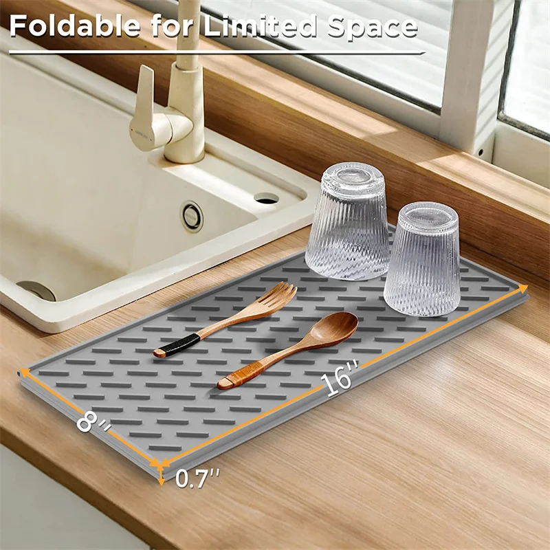 

Складное блюдо защитный термостойкий силиконовый коврик для сушки посуды, коврики для кухонной раковины, аксессуары для стола
