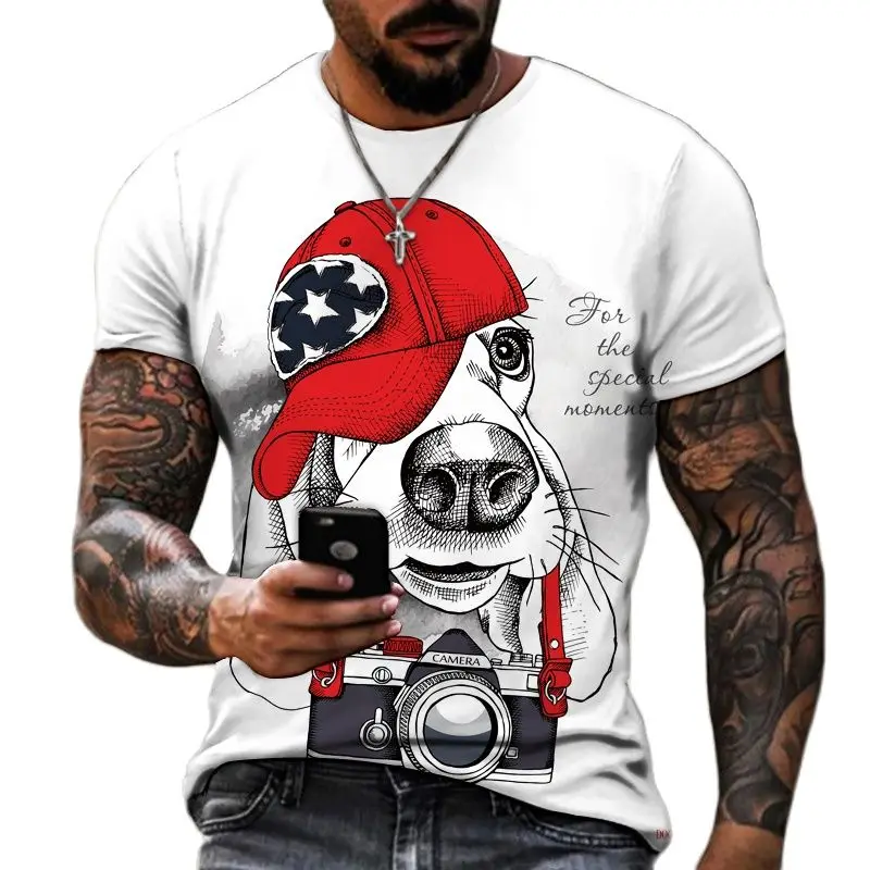 

Dog Paw Mom Cartoon Pet Cute Men's T-Shirt Men Clothing Summer Spring Men's Clothes Tops Tees Print Male Tshirt Tops Tees 6XL