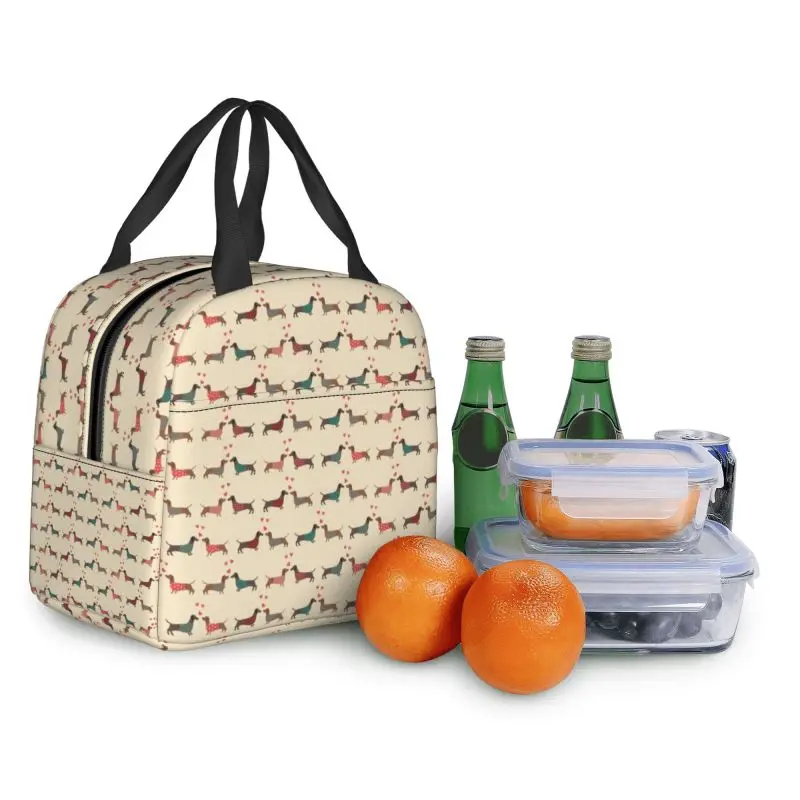 Парная Термосумка для ланча с рисунком таксы и собаки сердцем школы офиса
