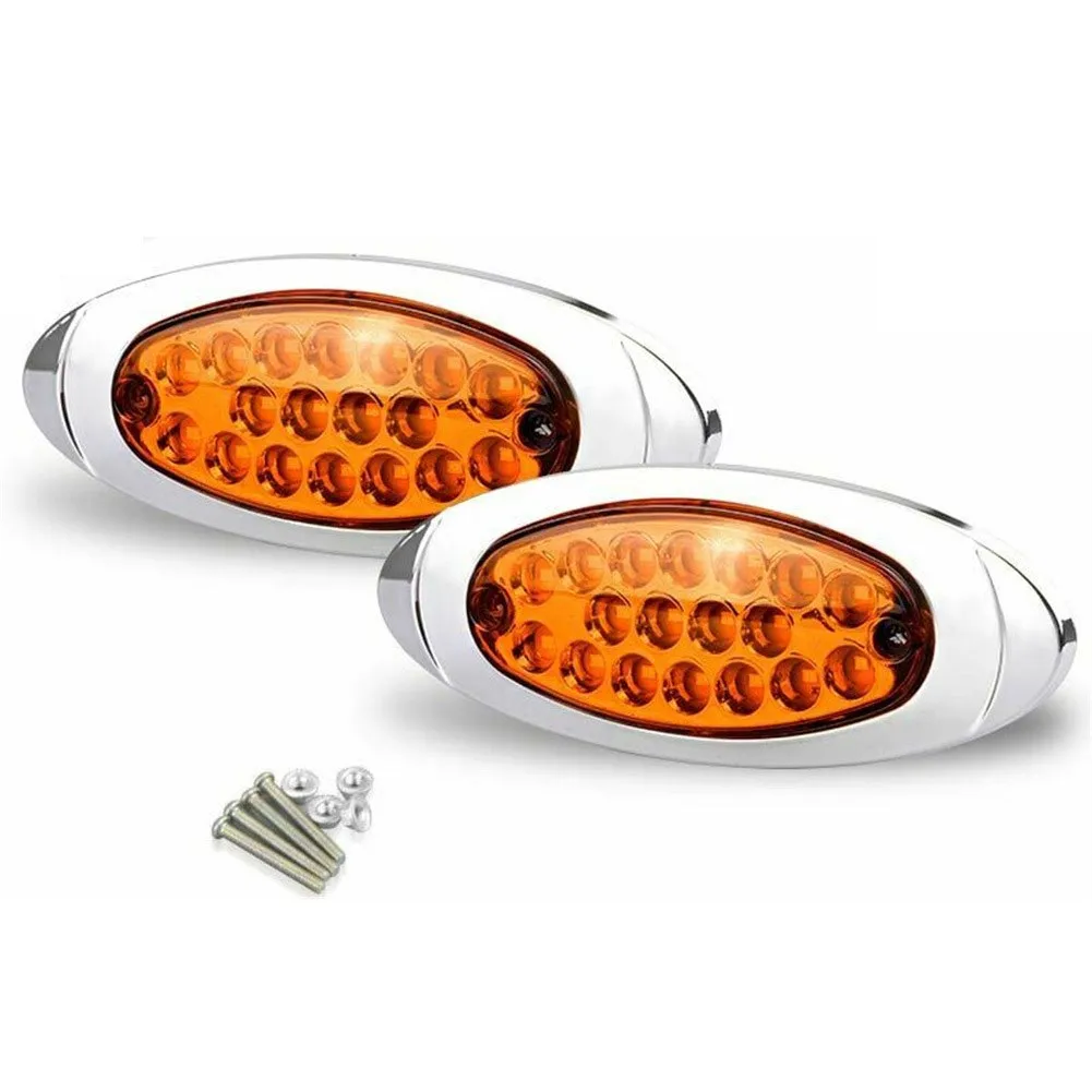 

Turn Signal Side Marker Light With Screws 2X 3-lines ABS Amber Clearance Lamp