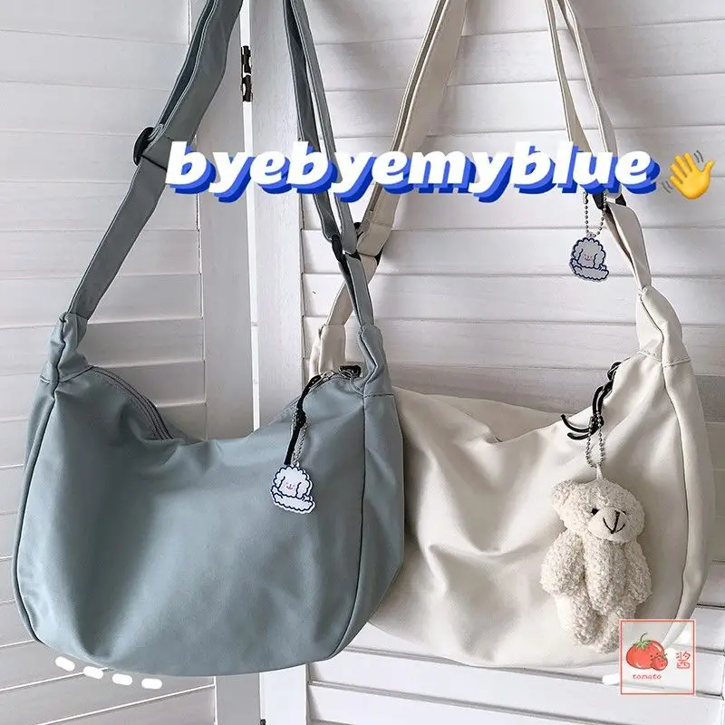 

Women Messenger Bags All-match Cute Canvas Canvas Bag Simple Solid Color Shoulder Bag for Students New Canvas Canvas Bag