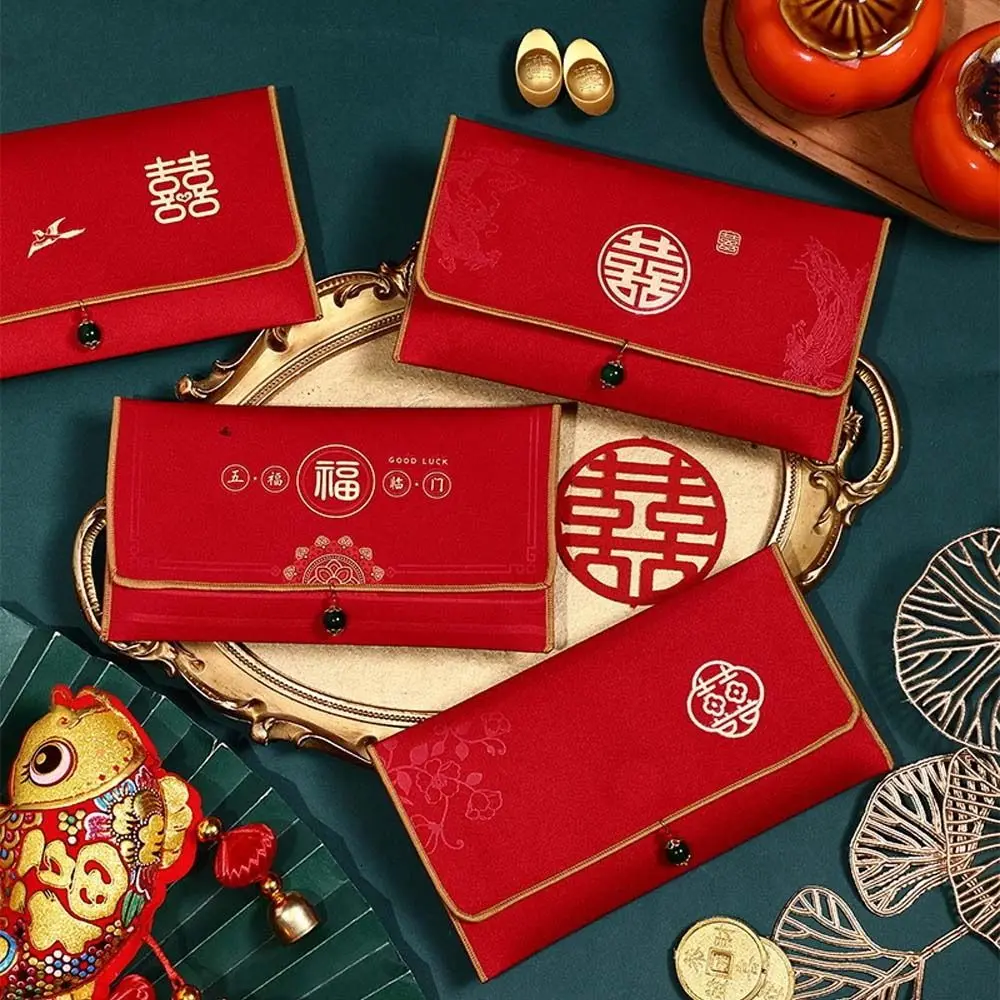 Новогодние красные конверты в китайском стиле традиционные благословения