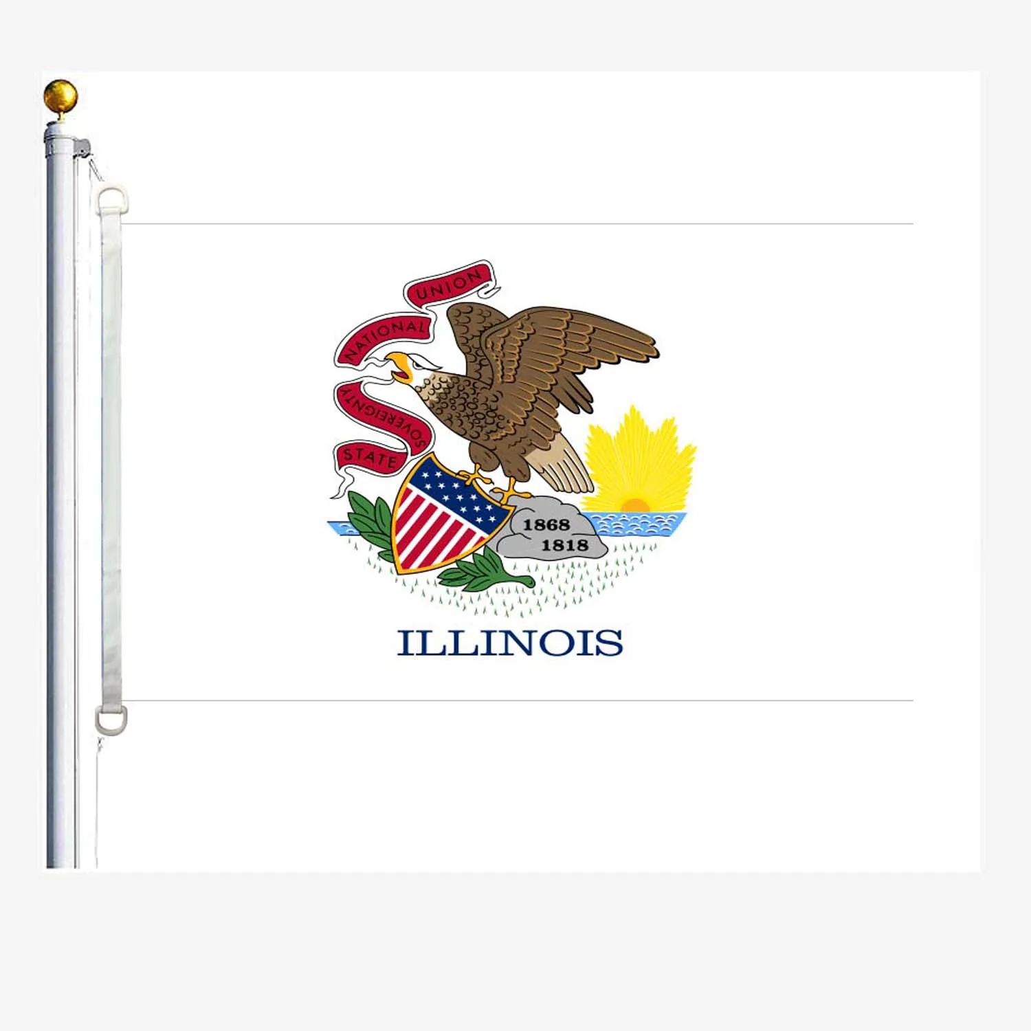 

Illinois flag,90*150CM ,100% polyester, banner,Digital Printing
