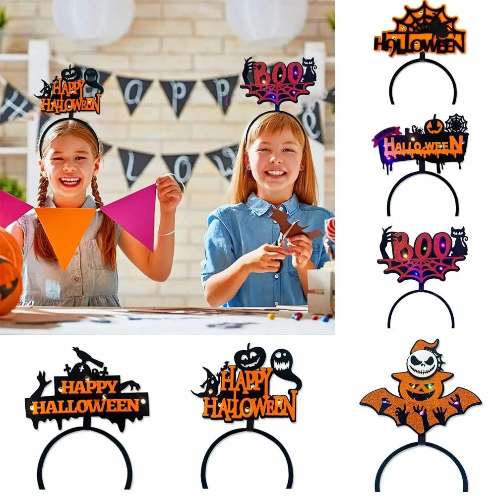 

Ghost Led Glowing Halloween Headband Skull Pumpkin Halloween Party Decorations Mardi Gras Masquerade Party Photo Props