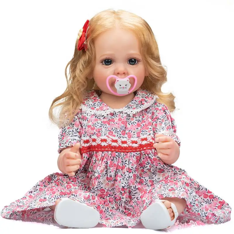 

Toddler 22in Baby Dolls That Look Real Babies Full Silicone Body Waterproof Realistic Dolls Baby Dolls For 3 Years Old Girls