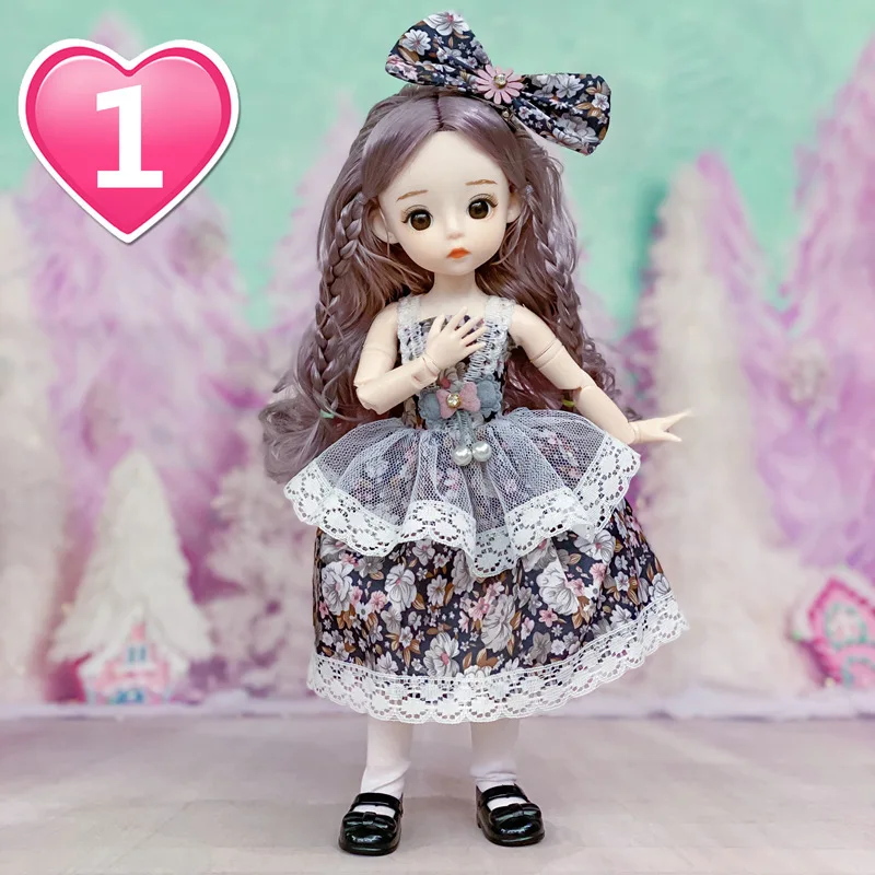 Новинка BJD 30 см кукла 3D настоящие глаза нарядный милый комплект с платьем 20