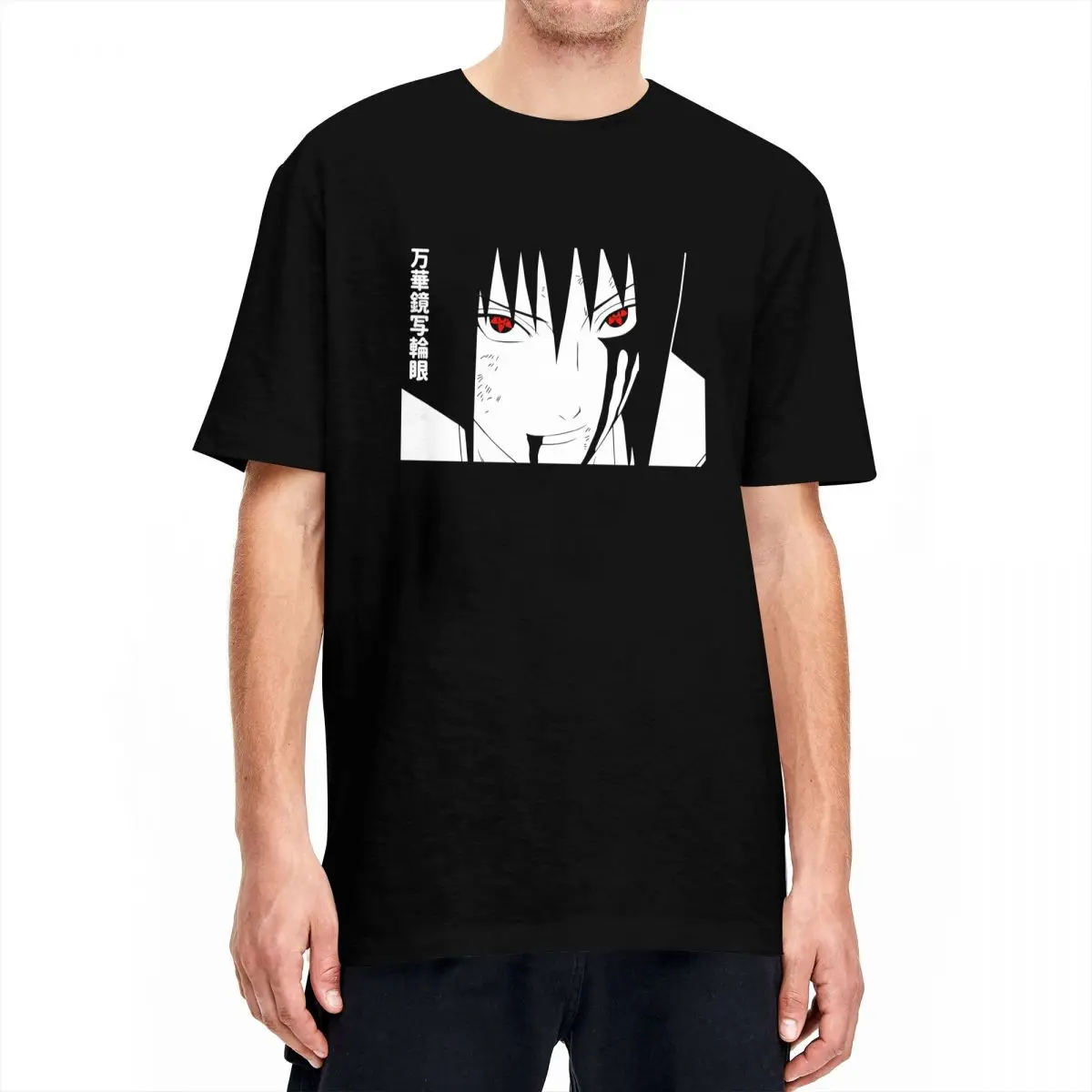 

Uchiha футболки с изображением героя комиксов Саске для мужчин Bandai Naruto аниме Манга удивительные 100% хлопок тройники круглый вырез короткий рук...