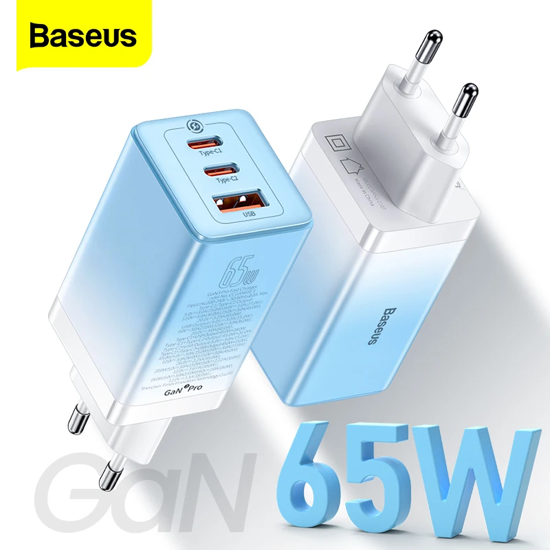Зарядное устройство Baseus GaN с USB Type-C 65 Вт 4 0 QC 3 |