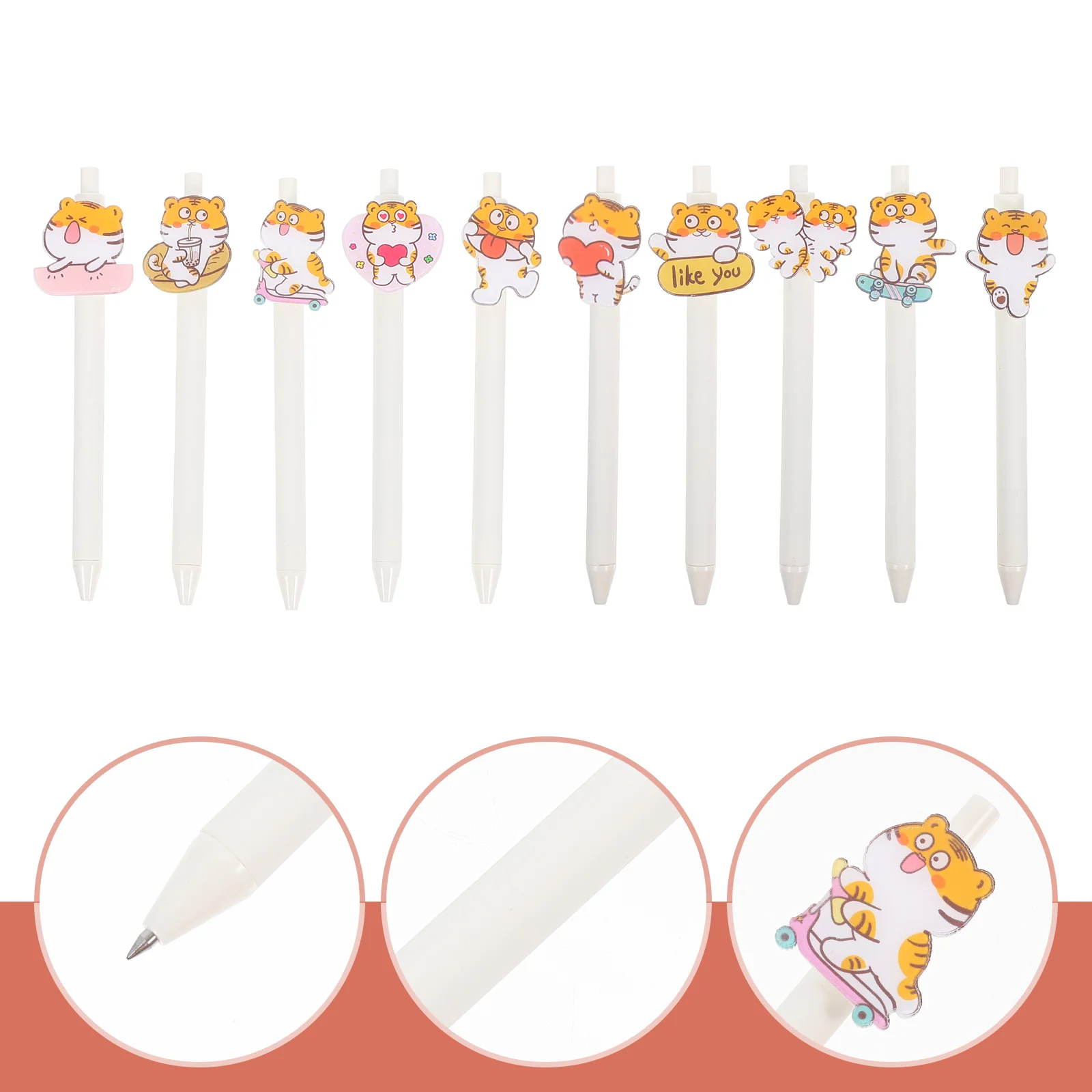 

10Pcs Lovely Ball-Point Pens School Writing Pens Cartoon Pens for Students