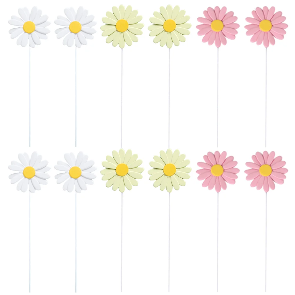 

30 Pcs Daisy Cake Toppers Floral Picks Cupcake Boho Baby Decor Girl Flower Paper