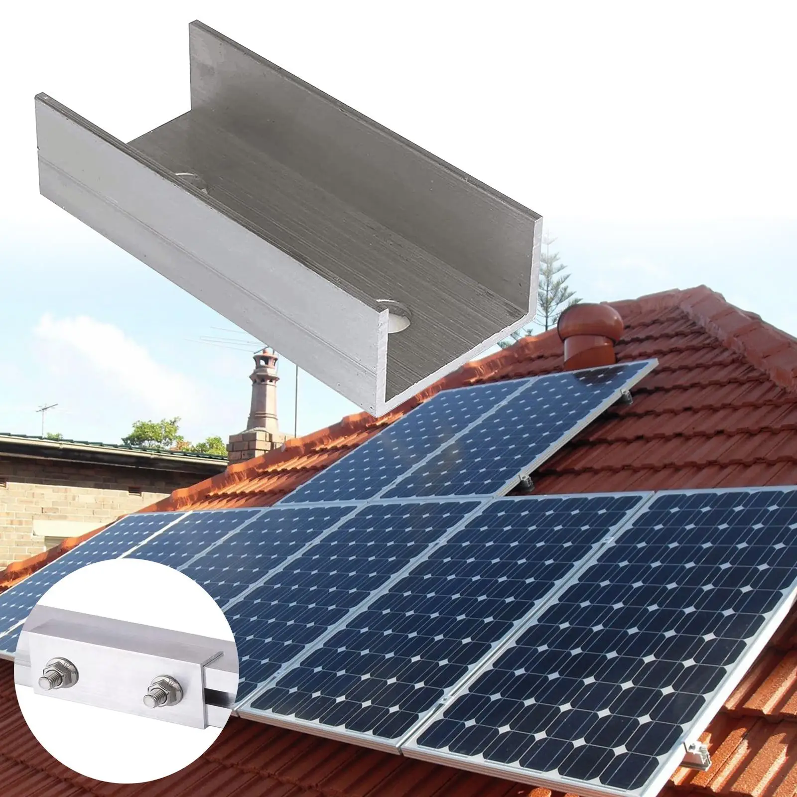 

Photovoltaic Solar Panel Rail Connector Pv Solar Module Mount with Screws