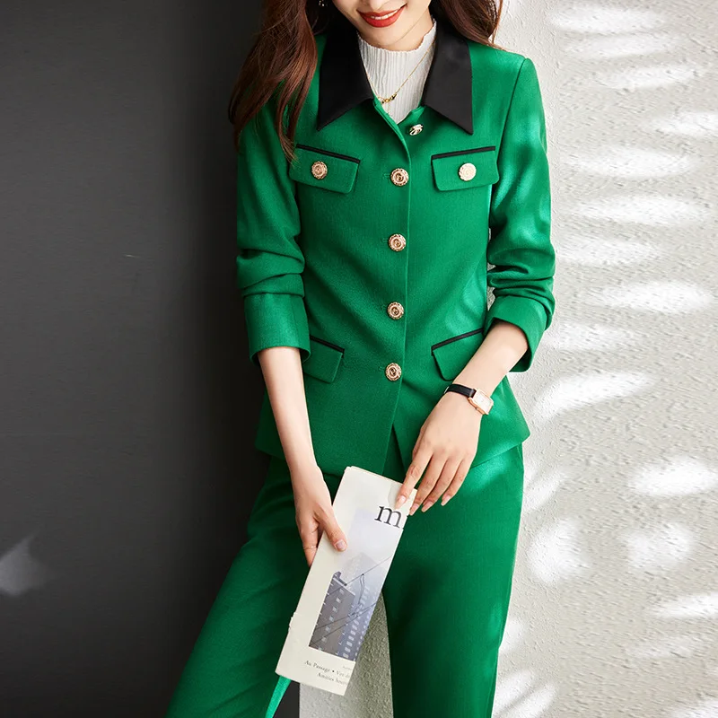 2022  Autumn Winter Formal Ladies White Blazer Women Business Suits with Sets Work Wear Office Uniform 5XL Size Pants Jacket