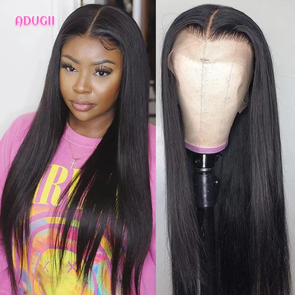 Transparent HD Lace Front Wig Bone Straight Human Hair Wigs For Black Women 180% Density Closure Lace Wig Malaysia Remy Hair