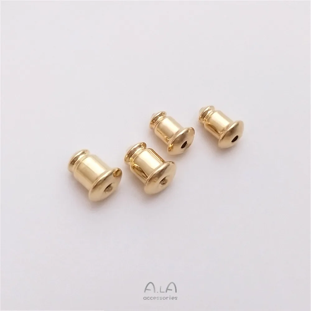

14K Gold Filled Plated Bullet silicone ear plug ear pin ear press DIY earring accessories