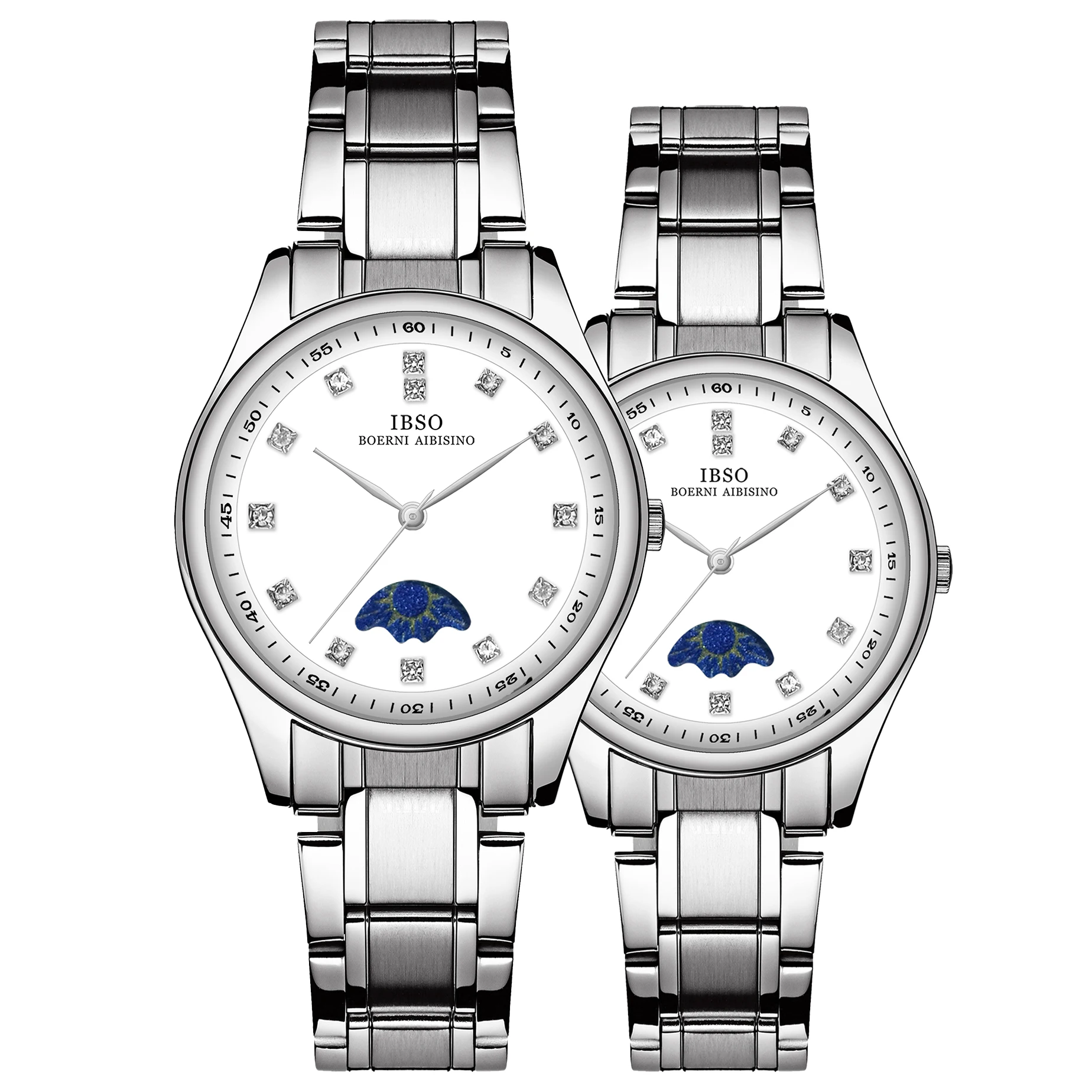 Luxury Quartz Watches Couple Items Lover Fashion Waterproof Moonswatch Men Gift Steel Pair Wristwatch Women Hand Clock Female