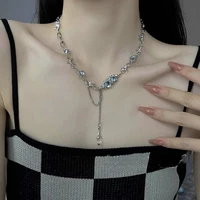 irregular thorn necklace female moonstone crystal pendant pleated necklace clavicle chain light luxury design necklace