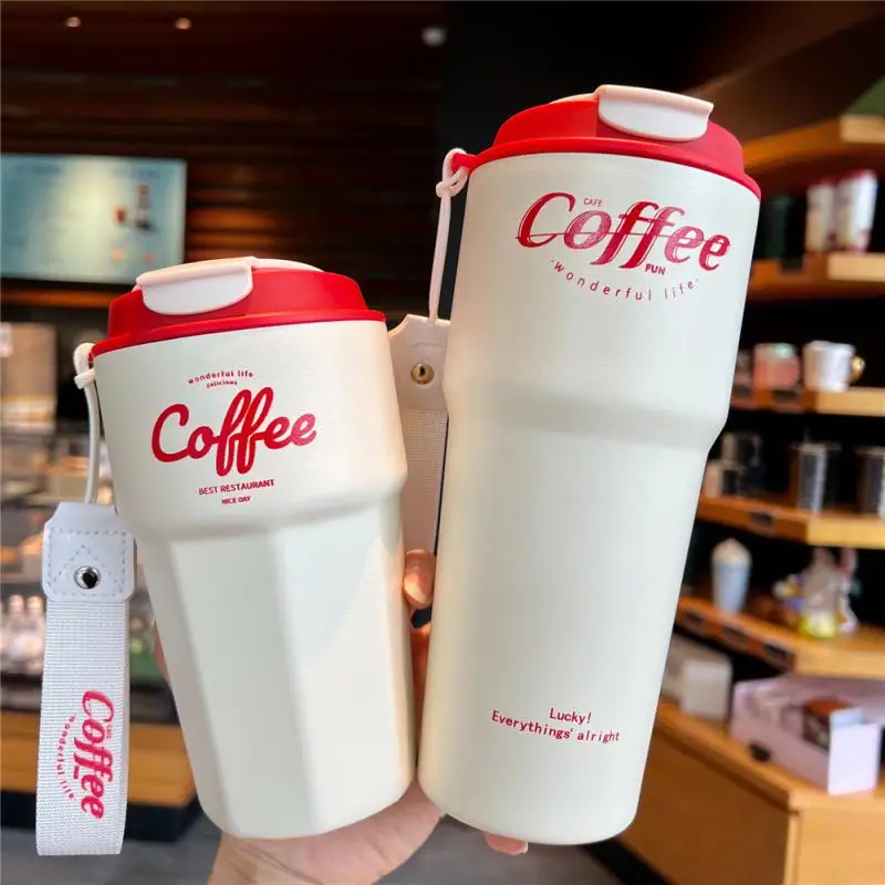 

New Fashion Coffee Cup Double Stainless Steel Thermos Bottle Coffee Mug 2023 Wholesale Vacuum Flask Travel Tumbler Water Bottle