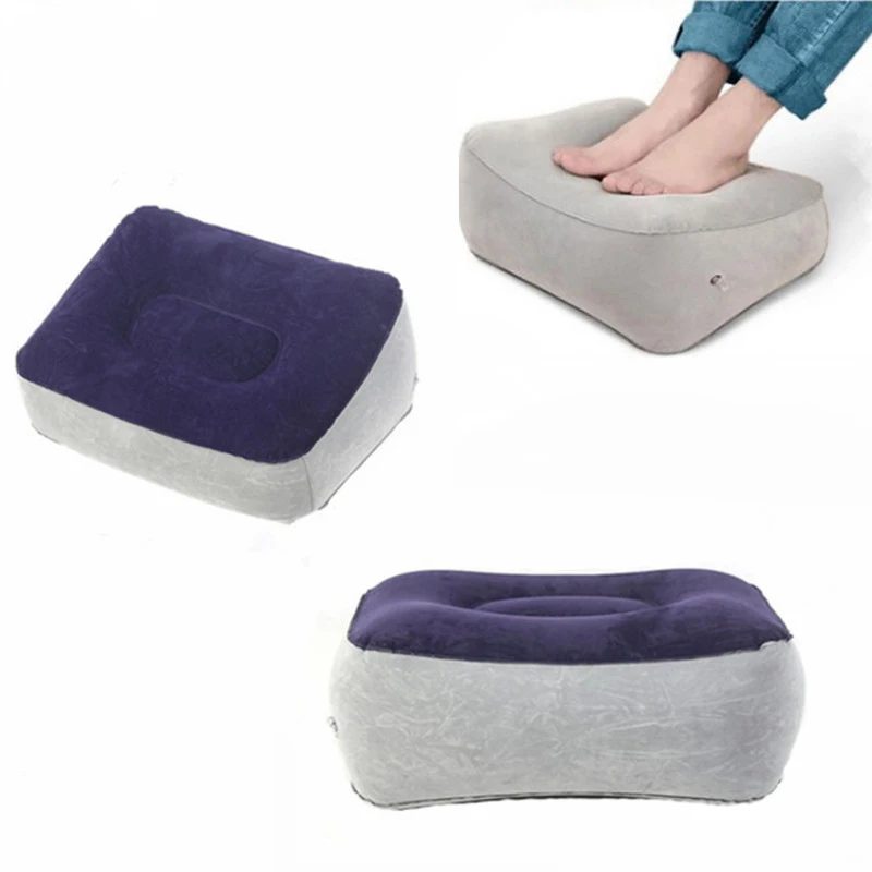 

Portable Soft Footrest Pillow PVC Inflatable Foot Rest Folding Air Pillow Cushion Travel Office Home Leg Up Relaxing Feet Tool