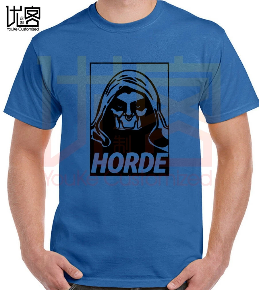 HORDE hooded orc chief T-Shirt World Of Warcraft men's women's 100% cotton short sleeves tops tee printed casual t-shirt |