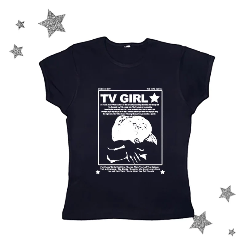 Женский укороченный топ на бретелях с буквенным принтом Y2K