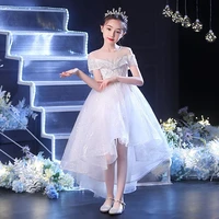 childrens birthday show dress young girl high end fancy little fairy skirt pompous gauze girl piano host performance dress