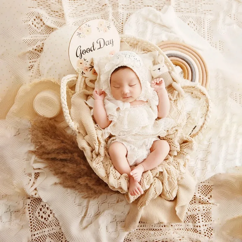 Набор Реквизитов Для Детской Фотографии Мягкая Одежда Шапка Вязаный Шарф Одеяло