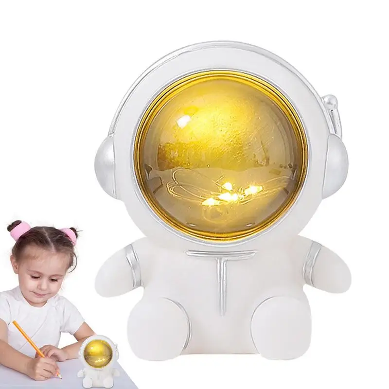 

Astronaut Nightlight Piggy Bank Cartoon Mini Money Saving Box Money Box Night Light Desktop Atmosphere Decor Saving Money